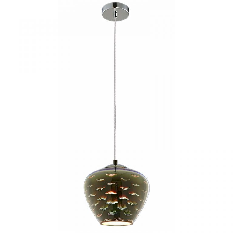 3D Taklampa - Krom Fiskmås - E27 - Ø200xH165mm