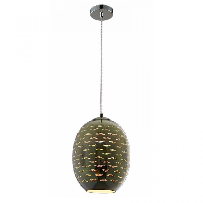 3D Taklampa - Krom Fiskmås - E27 - Ø220xH275mm