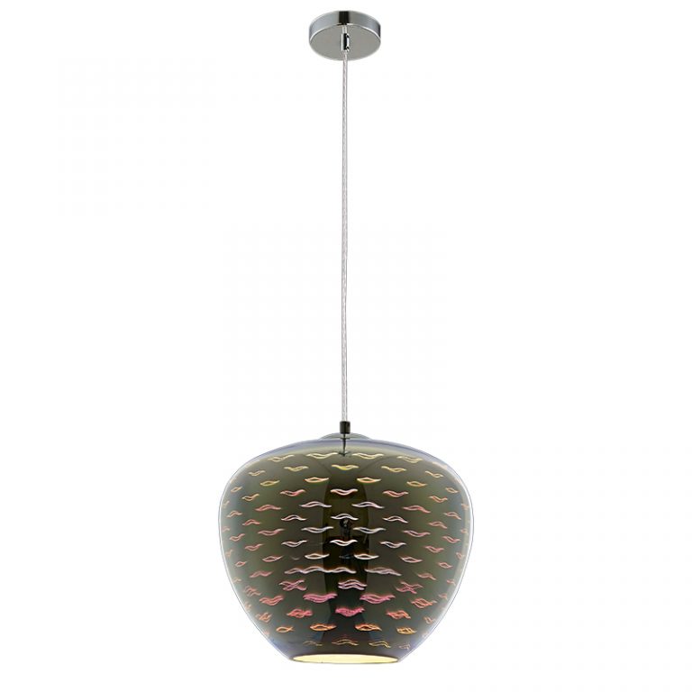 3D Taklampa - Krom Fiskmås - E27 - Ø290xH250mm