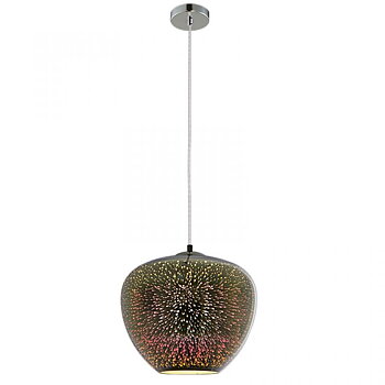 3D Taklampa - Krom Fyrverkeri - E27 - Ø290xH250mm