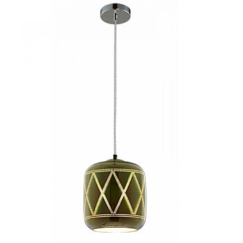 3D Taklampa - Krom Rhombus - E27 - Ø200xH213mm