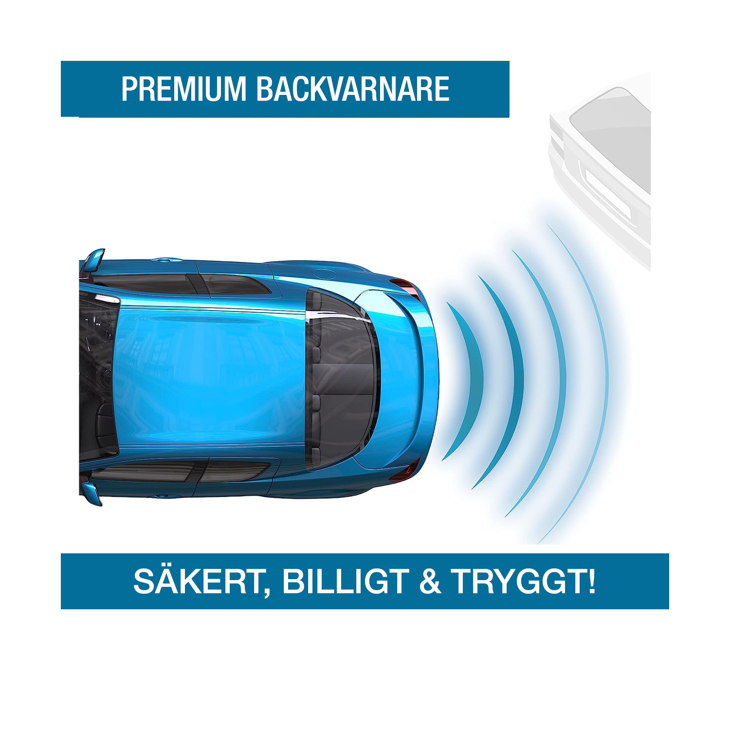 Akustisk Parkeringshjälp - Komplett Paket med 4 backsensorer 