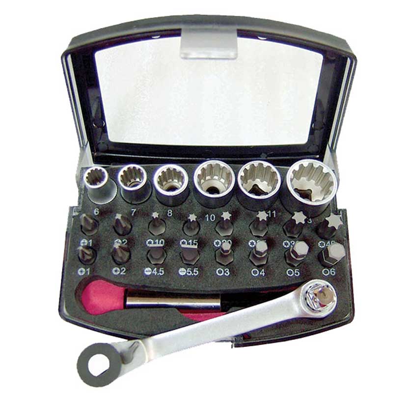 BATO 1/4 tum Bits/hylssats SplineLock 25 delar