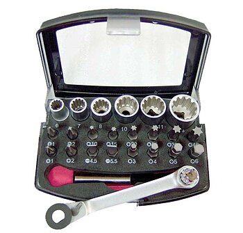BATO 1/4 tum Bits/hylssats SplineLock 25 delar