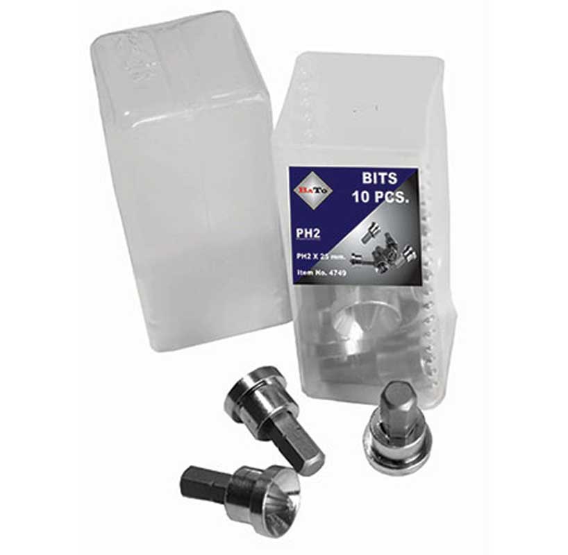BATO 1/4 tum Bits Ph2 m/djypstop - 10 st/förpackning