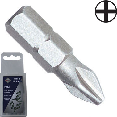 BATO 1/4 tum Bits Ph1 x 25mm - 10 st/förpackning