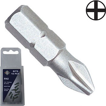 BATO 1/4 tum Bits Ph2 x 25mm - 10 st/förpackning