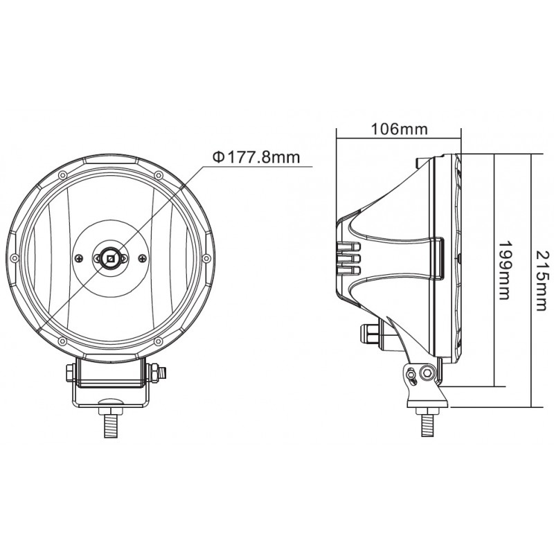 LED Extraljus-paket: COMPANION 20 - 3 x 20W 7 tum (Ø178mm) med fäste och reläsats - 5