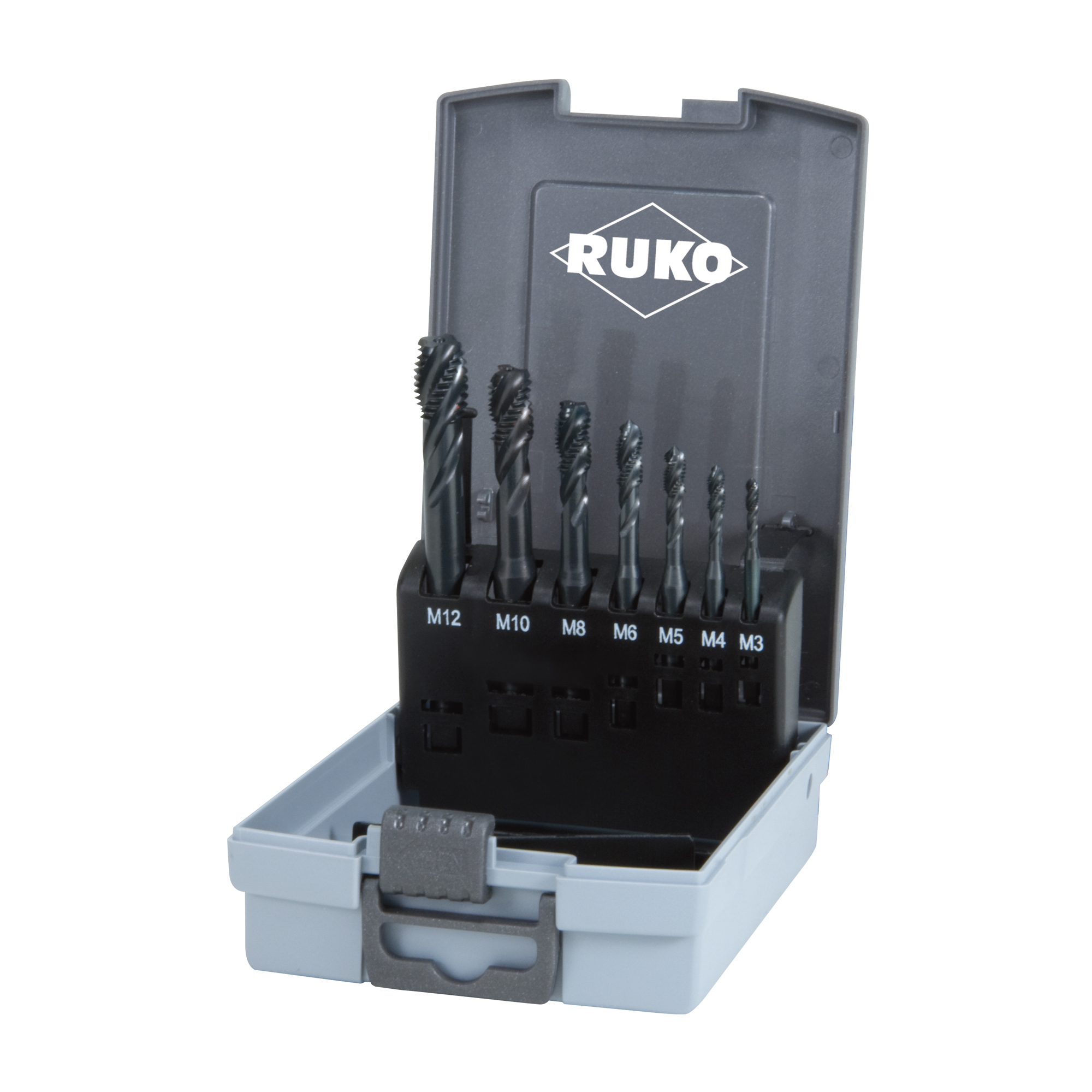 RUKO - Maskintappsats - HSSE-Co5 - M3-M12 7-delar i plastlåda