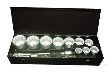 BATO Hylsnyckelsats 1 tum 12kt. 36-80mm 14 delar.