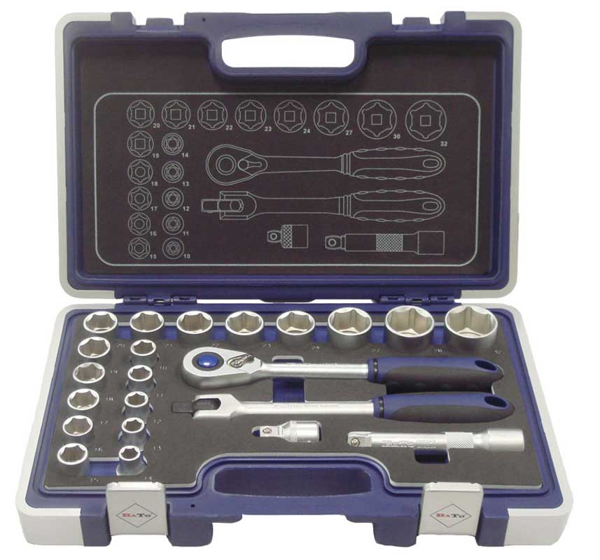 BATO Hylsnyckelsatser 1/2 6kt. EVA 10-32mm 23 delar.