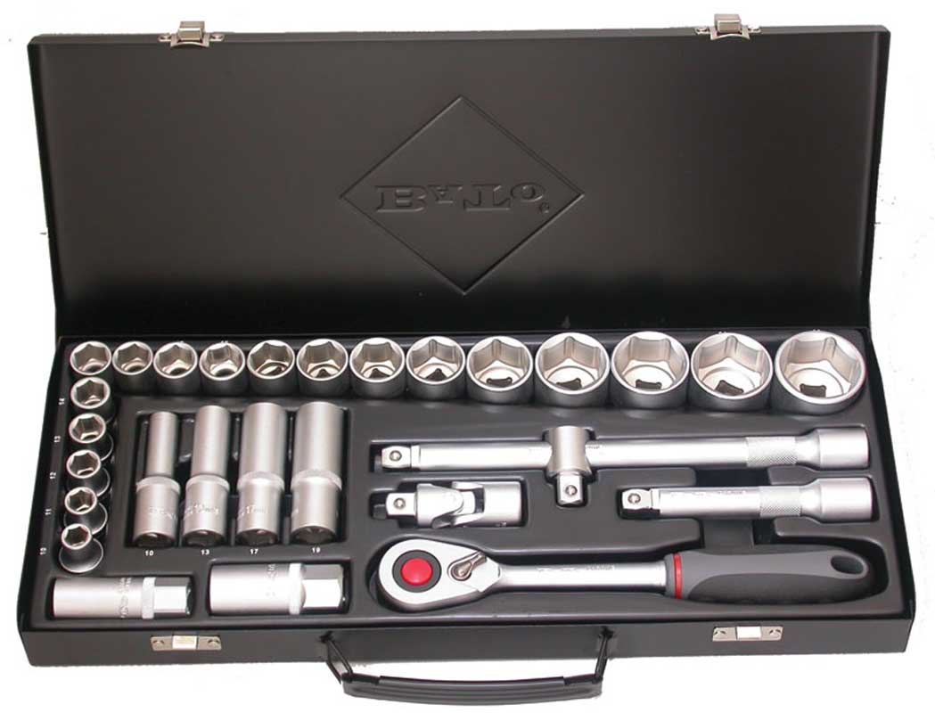 Hylsnyckelsats 1/2" 6kt. 10-36mm 28 delar