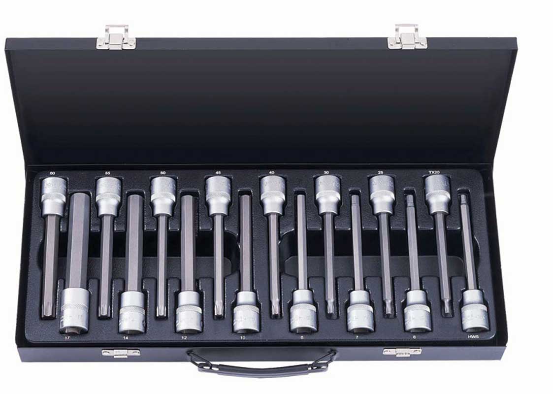 BATO Stifthylssats lång 1/2 tum 6kt. & Torx. 16 delar.