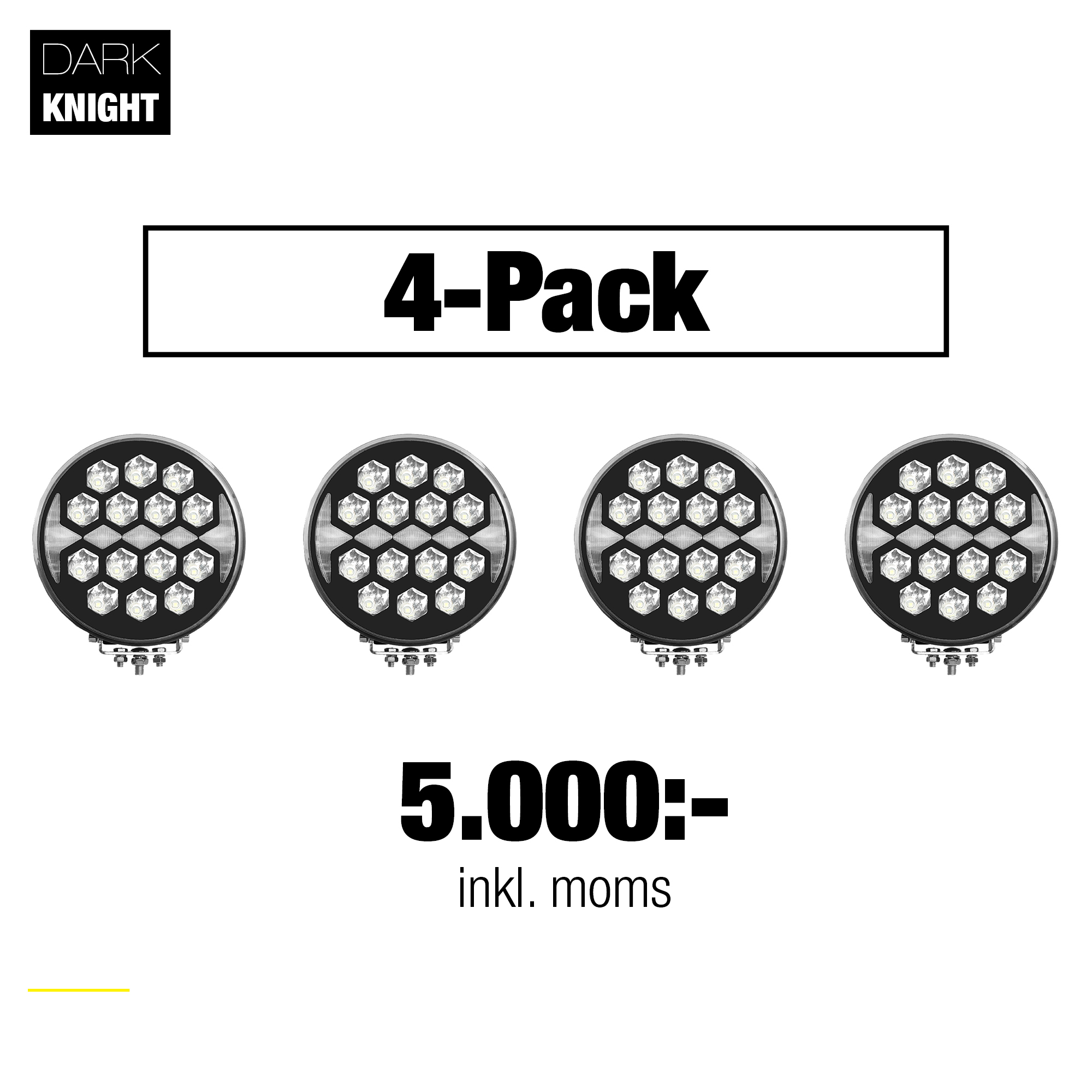 NYHET! LED Extraljus DARK NIGHT "Batman" 108 med DRL positionsljus - 2