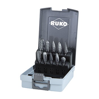 RUKO - Roterande Fil - Set om 10 delar - Tungsten, Karbid