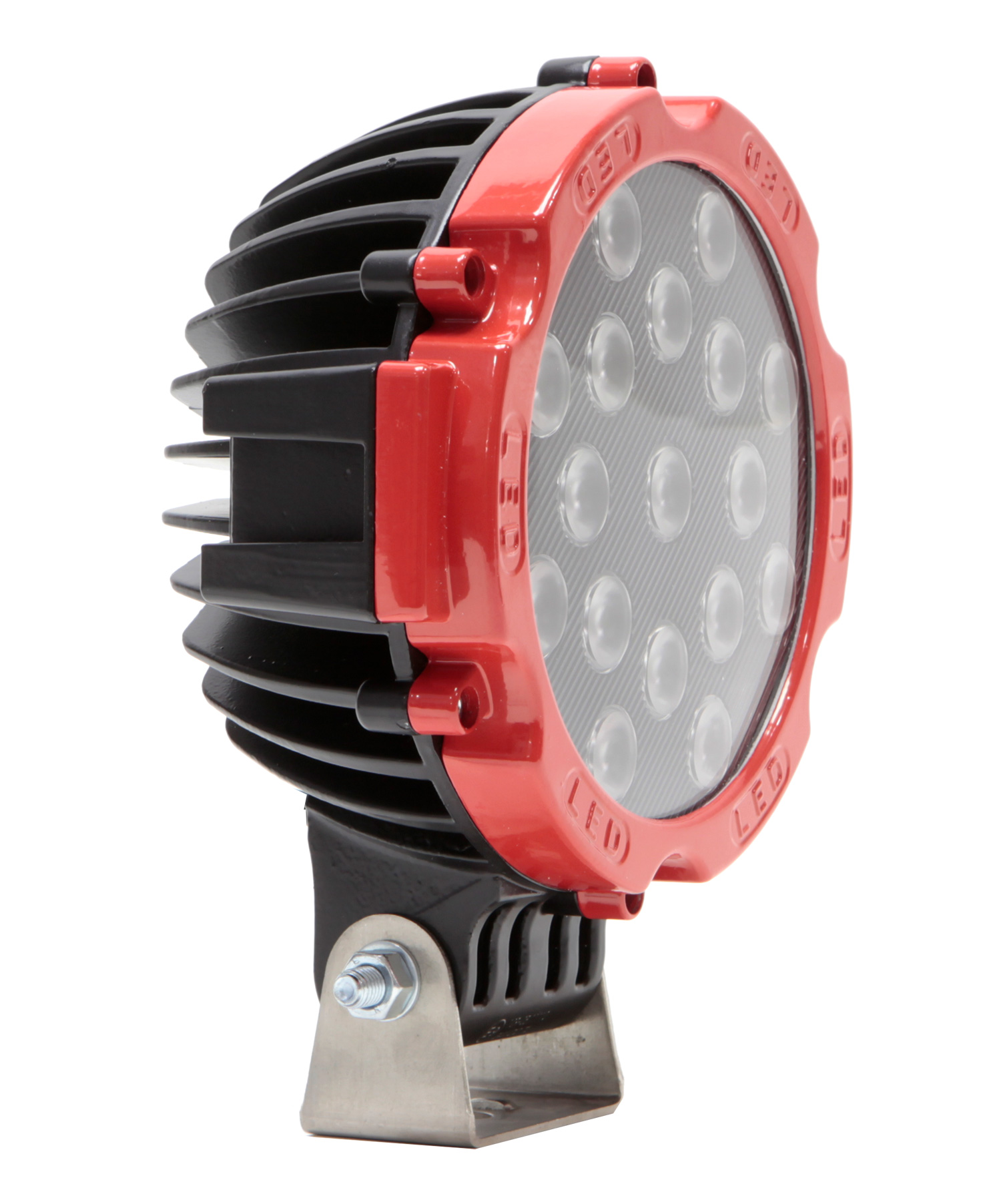 HALO 50 - LED arbetsbelysning 12-24V med röd krans - 50W 45 grader 3800 Lumen - 5