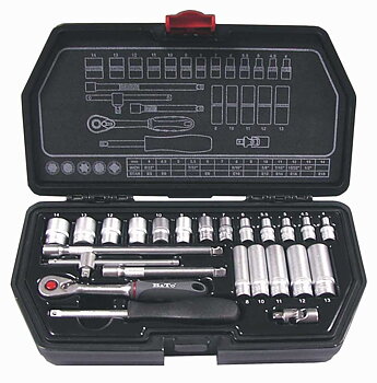 BATO Hylsnyckelsatser 1/4 tum SplineLock 24 delar.