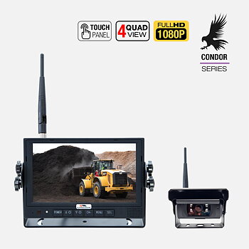 CONDOR X71V -Trådlös Backkamera-Paket med Motorvisir & Linsskydd - Backkamera med Monitor (7 tum) och trådlös visirkamera  | Supravision