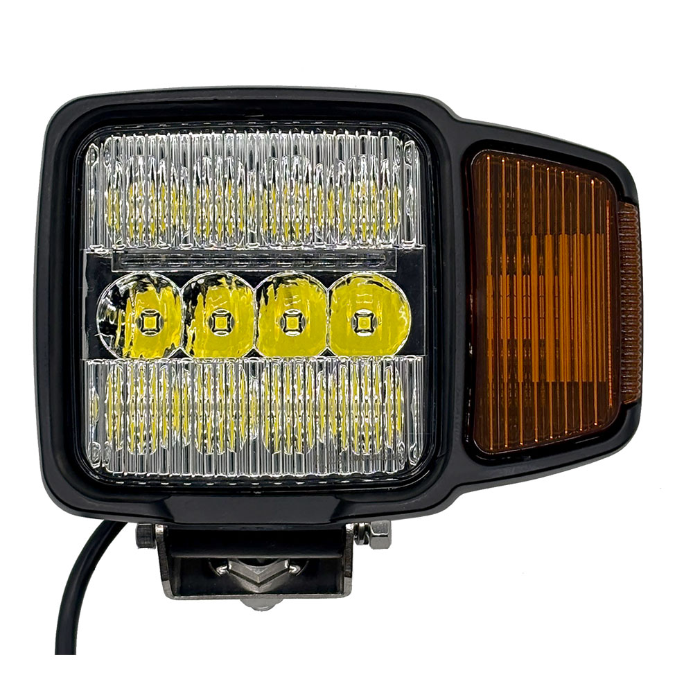 LED Huvudstrålkastare Ploglykta 78W/6000K Kallvit - Hel och Halv, Blinkers med värmelins 12/24V - 2