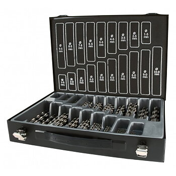 Borrlåda 170 Krysslipade borr - RUKO TERRAX Borrsats 1-10mm HSS-G DIN 338