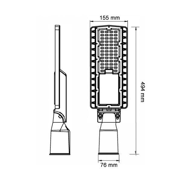 LED Stolpbelysning Vägbelysning OPTONICA 9157 - 50W | 6750 Lumen | 5 års garanti | 2-pack - 3