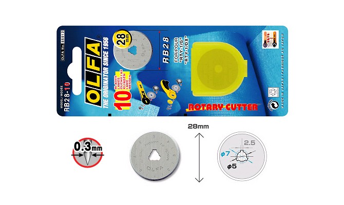 Olfa knivblad RB28 - 28mm diameter 2 st/förpackning - 2