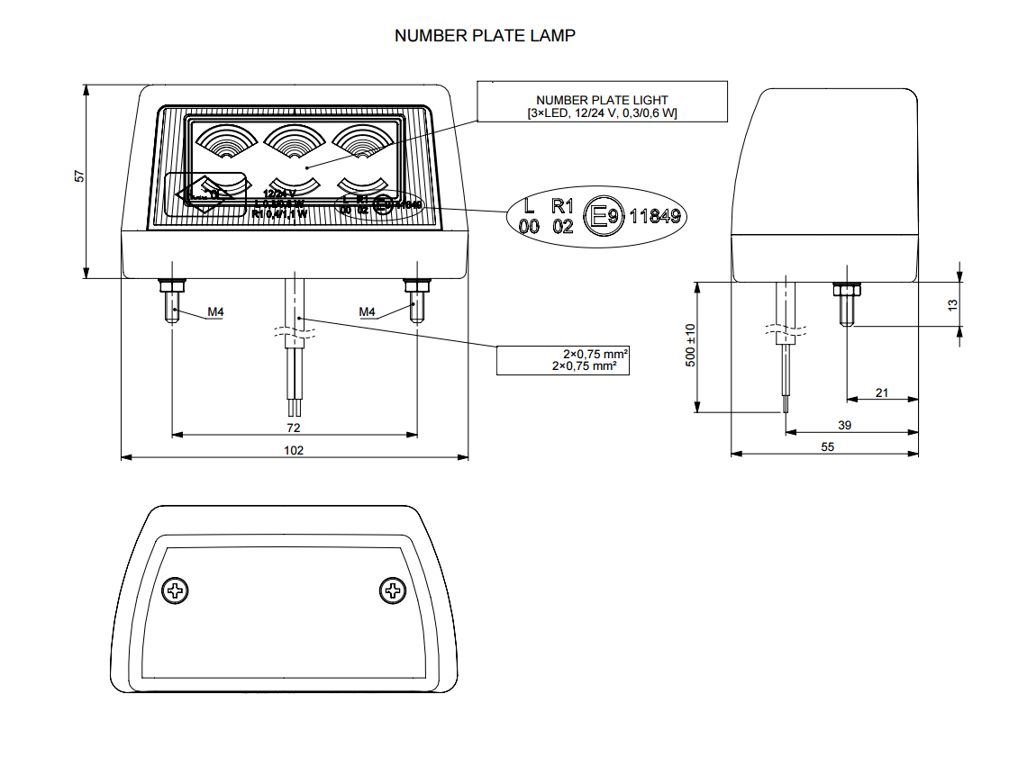 Nummerskyltsbelysning LED - 2