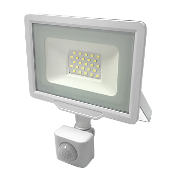 Optonica 10-20W Vit LED Strålkastare PIR Rörelsevakt Skymningsrelä med Rörelsesensor - Utomhus IP65 220V 850 Lumen