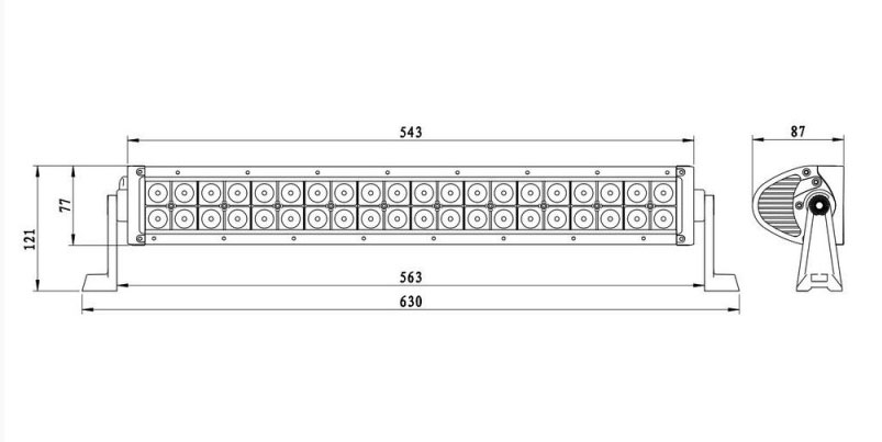LED ljusramp Kurvad / Böjd 120W - THOOR WAVE 57cm 22 tum - 9