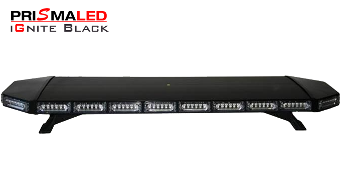 100-180 cm Blixtljusramp - LED Varningsljus RAMP - IGNITE BLACK med ECER65 PRISMALED - 2
