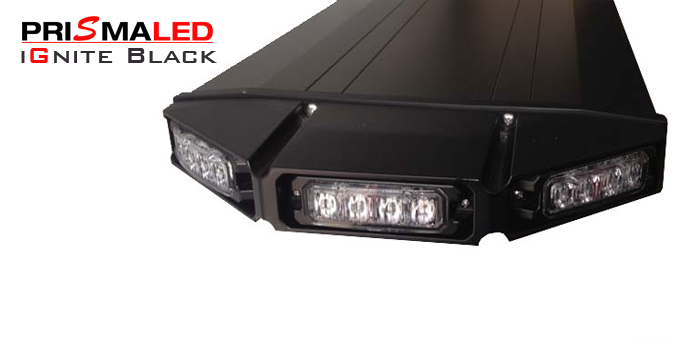 100-180 cm Blixtljusramp - LED Varningsljus RAMP - IGNITE BLACK med ECER65 PRISMALED - 3