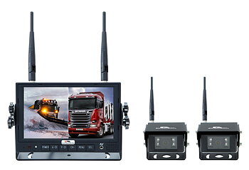 Supravision Trådlös Backkamera Paket 7 tum - X72DS - Dubbel Visning - Med Värme Ljud Mörkersyn Digital Antenn med 7 tums LCD monitor
