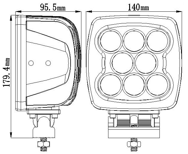 80W LED Arbetsbelysning - Thoor 80X / 12-24V - 3