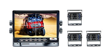 Supravision C73E - 7 tum Backkamera Paket med 3 kameror, Värmare, IR Mörkersyn, Mikrofon