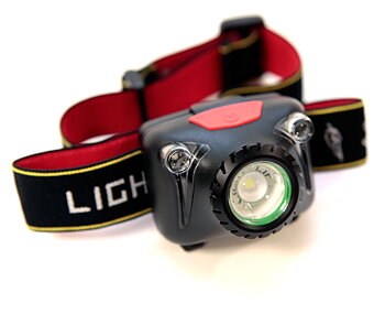LIGHTSQUARE RH4 - Lätt och ljusstark Pannlampa för löpning, träning, vandring, promenader med laddningsbart batteri, USB-laddning, Zoomfunktion, Rödljus och Vinklingsbar