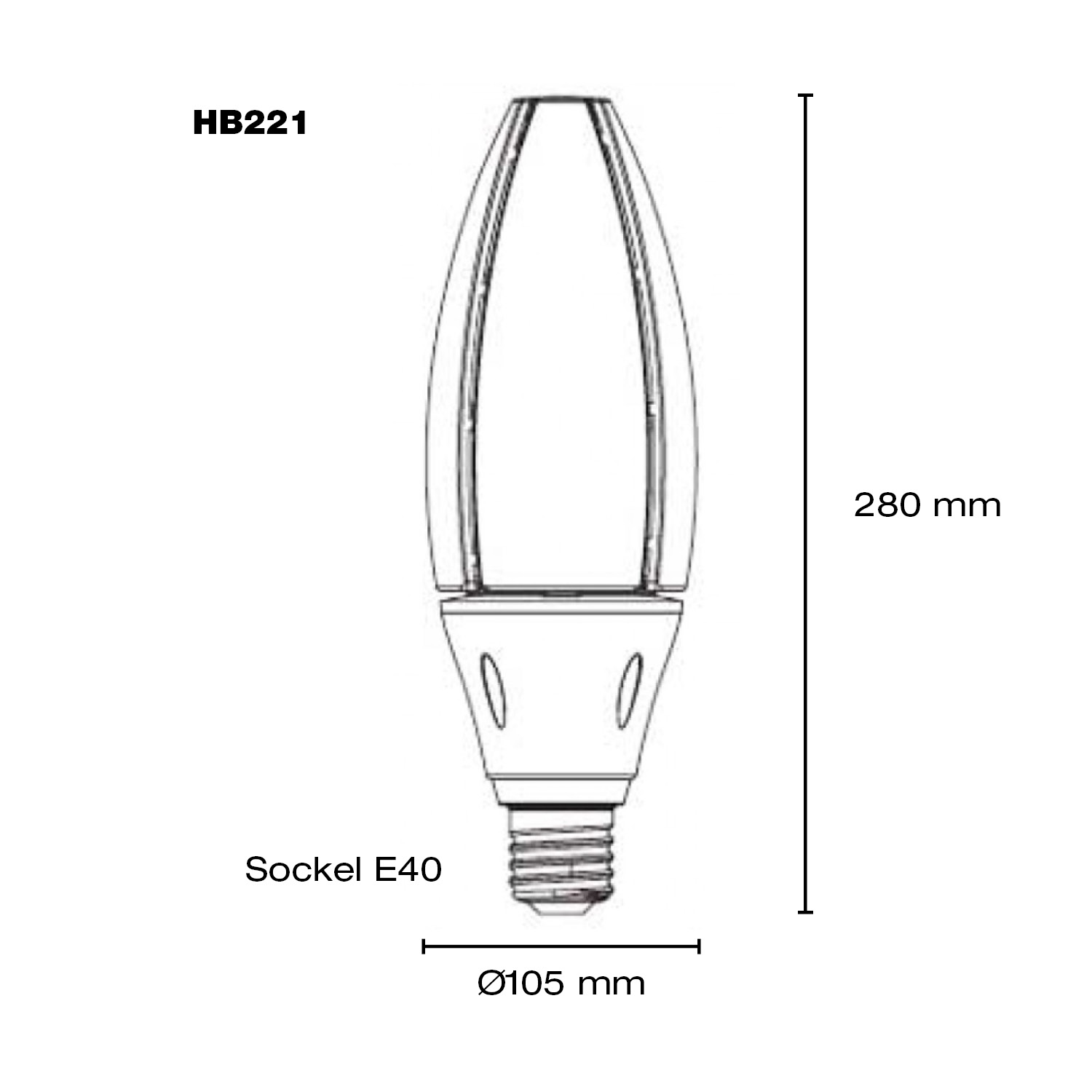 Kraftfull LED Lampa A+ med sockel E40 - 50W, 5700K (kallvit) - 5000 Lumen - 5 års garanti - 2