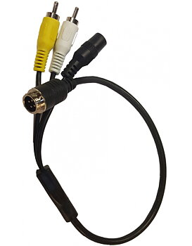 Adapterkabel för Backkamera -Hane  4pin till separat ljud, bild och ström