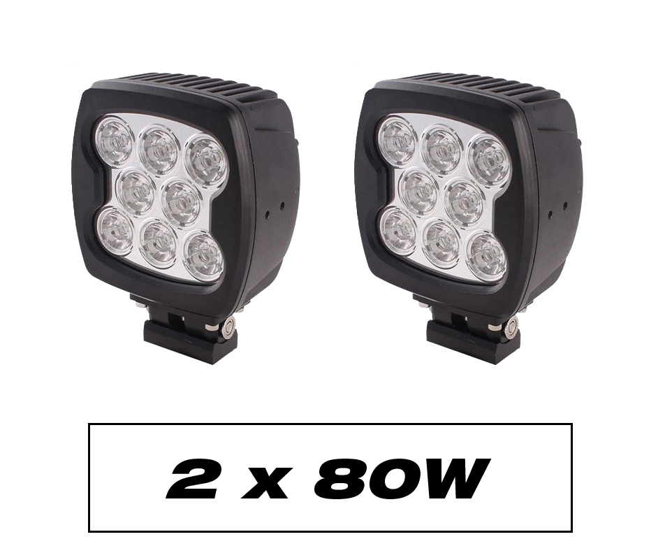 80W LED Arbetsbelysning - Thoor 80X / 12-24V (2-pack) ** 2990SEK **