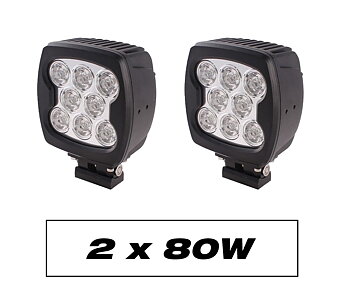 80W LED Arbetsbelysning - Thoor 80X / 12-24V (2-pack) ** 2990SEK **