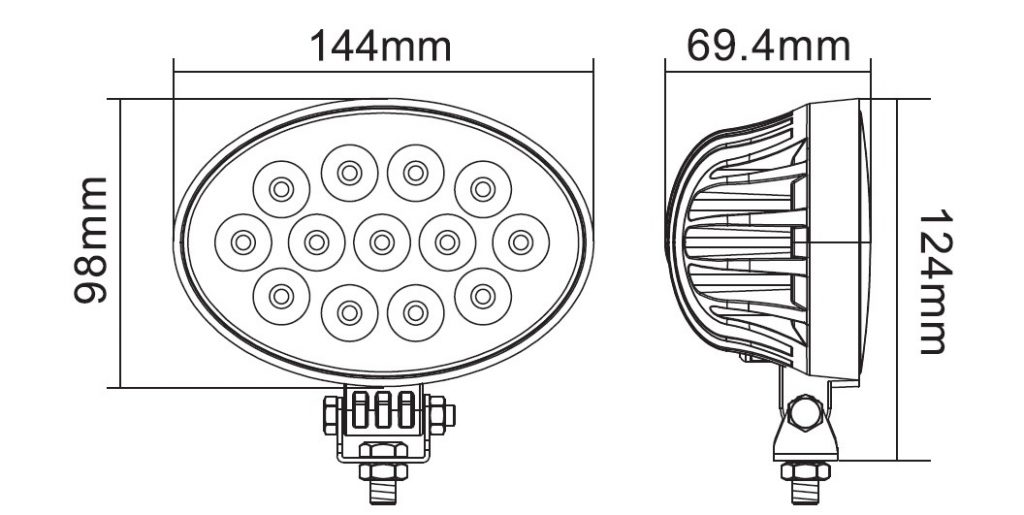 Elliptisk LED Arbetsbelysning PHASER 30 WATT / 45 grader - 7