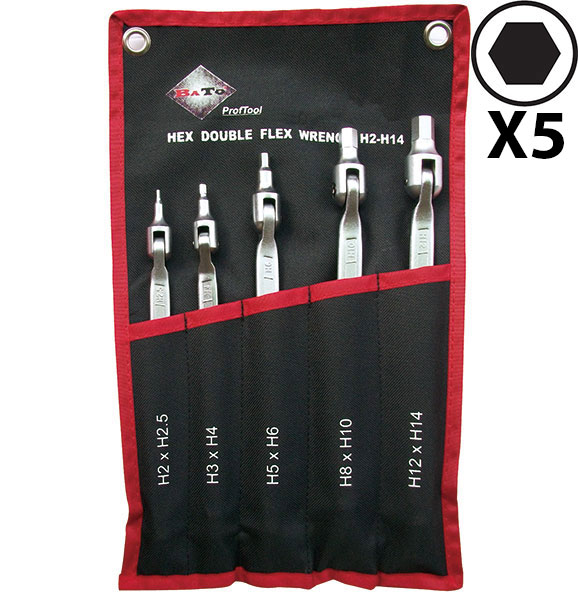 BATO Dubbel lednyckelsats 6kt. 2-14 mm