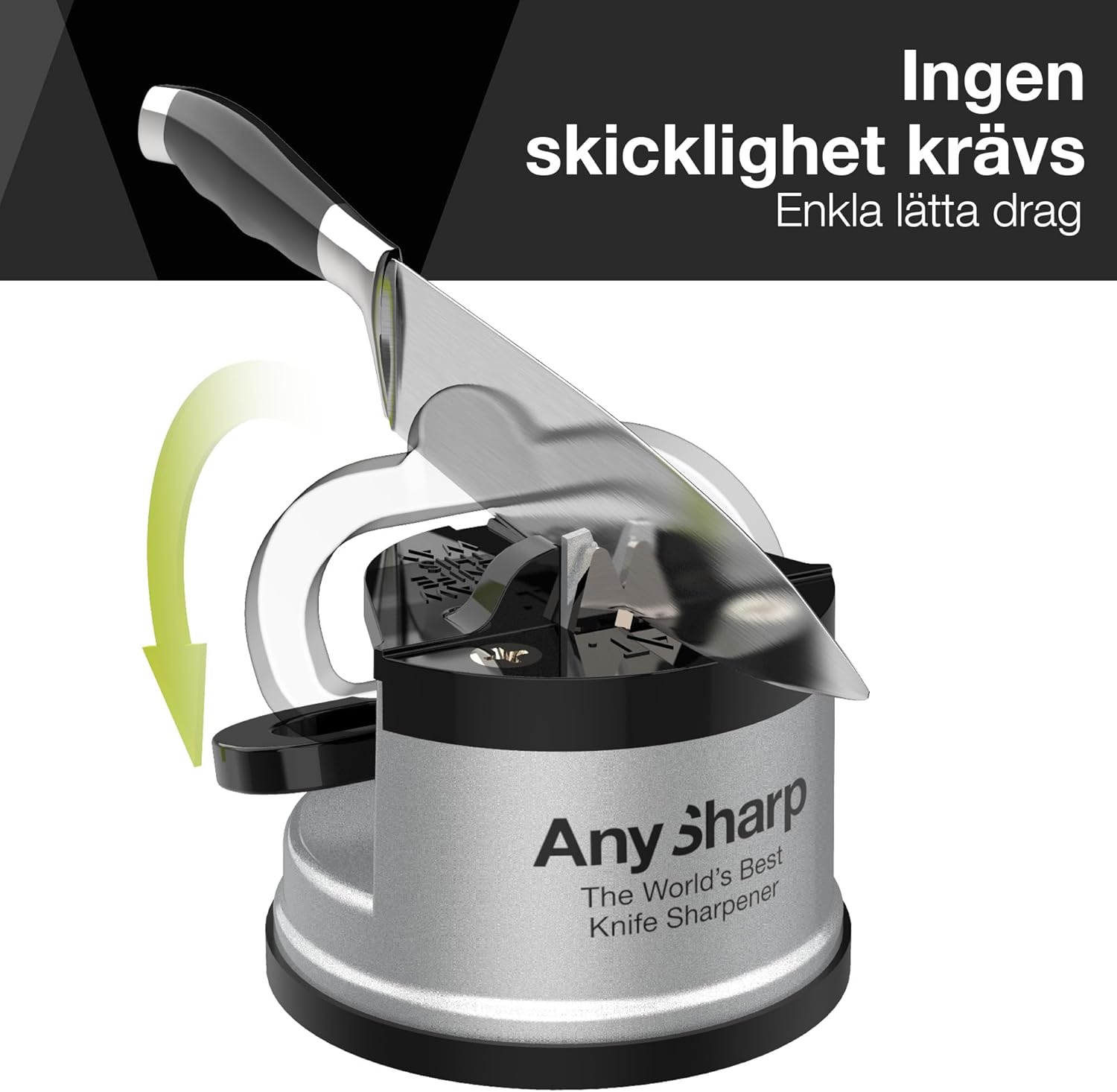 Knivslip  med sugkoppsfäste - Any Sharp - Slipa köksknivar direkt på diskbänken  - 2