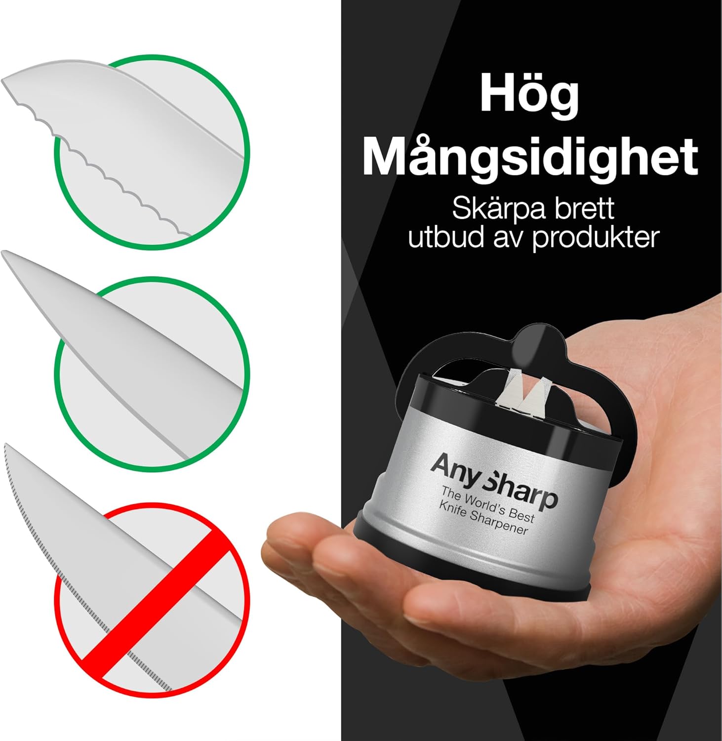 Knivslip  med sugkoppsfäste - Any Sharp - Slipa köksknivar direkt på diskbänken  - 5