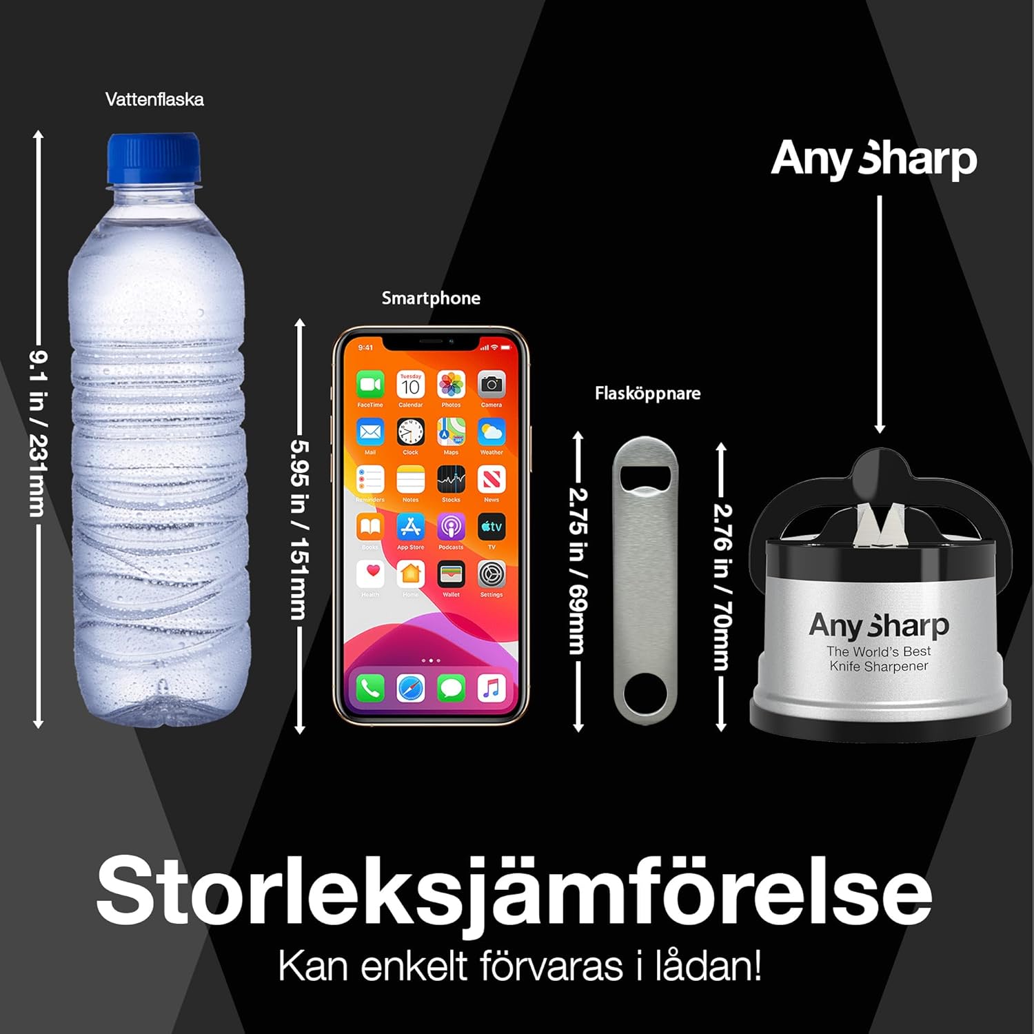 Knivslip  med sugkoppsfäste - Any Sharp - Slipa köksknivar direkt på diskbänken  - 6