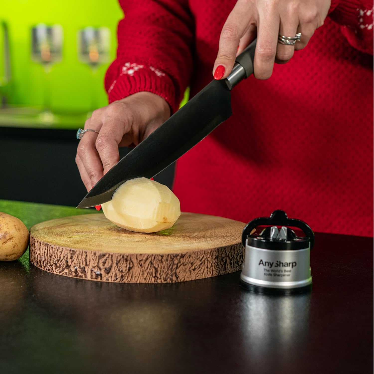 Knivslip  med sugkoppsfäste - Any Sharp - Slipa köksknivar direkt på diskbänken  - 7