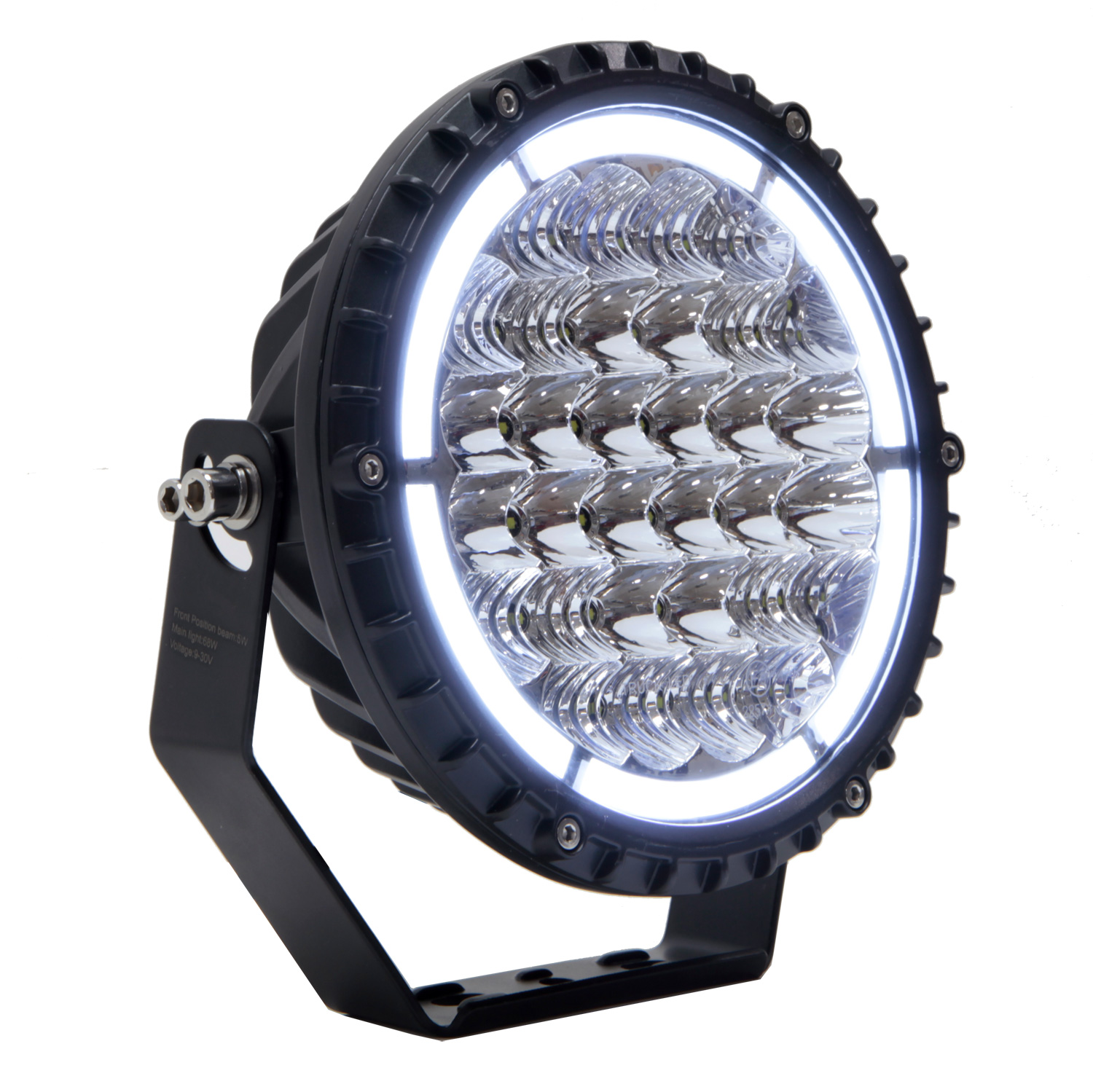 LED Extraljuspaket 4 x TUNDRA 68W  Halo / DRL med nummerplåtsfäste och reläsats - 2