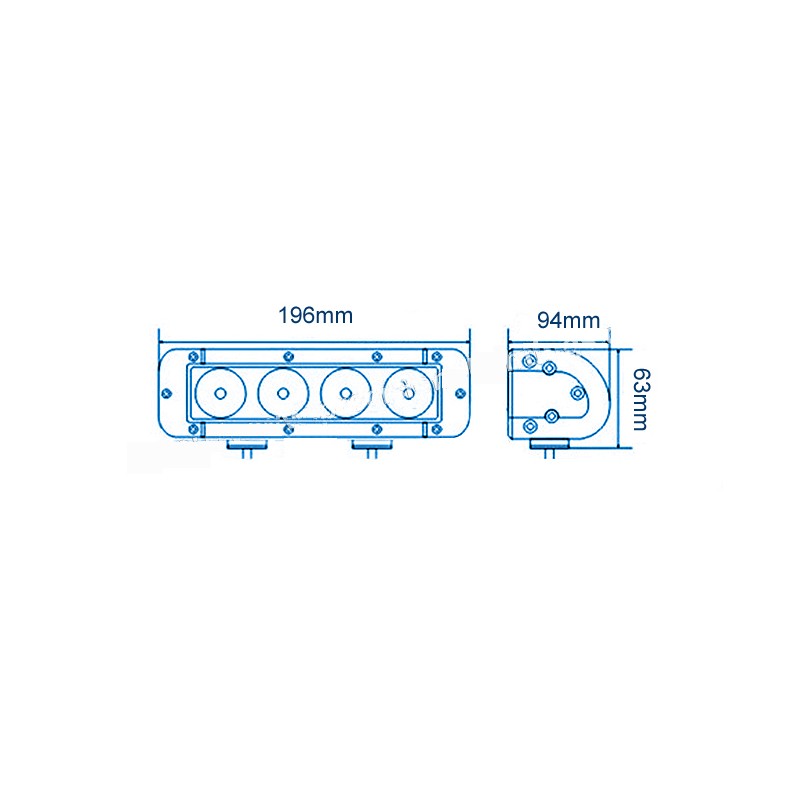LED Ljusramp THOOR FROSTWIND 40W / 25 grader / 2880 Lumen  / Extraljus Arbetsljus / 20 cm 8 tum - 5