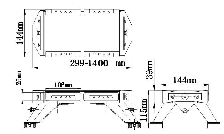 Blixtljusramp LED Varningsljus 80-140 cm 12V - Svart, Silver - IGNITE COMPACT - 3