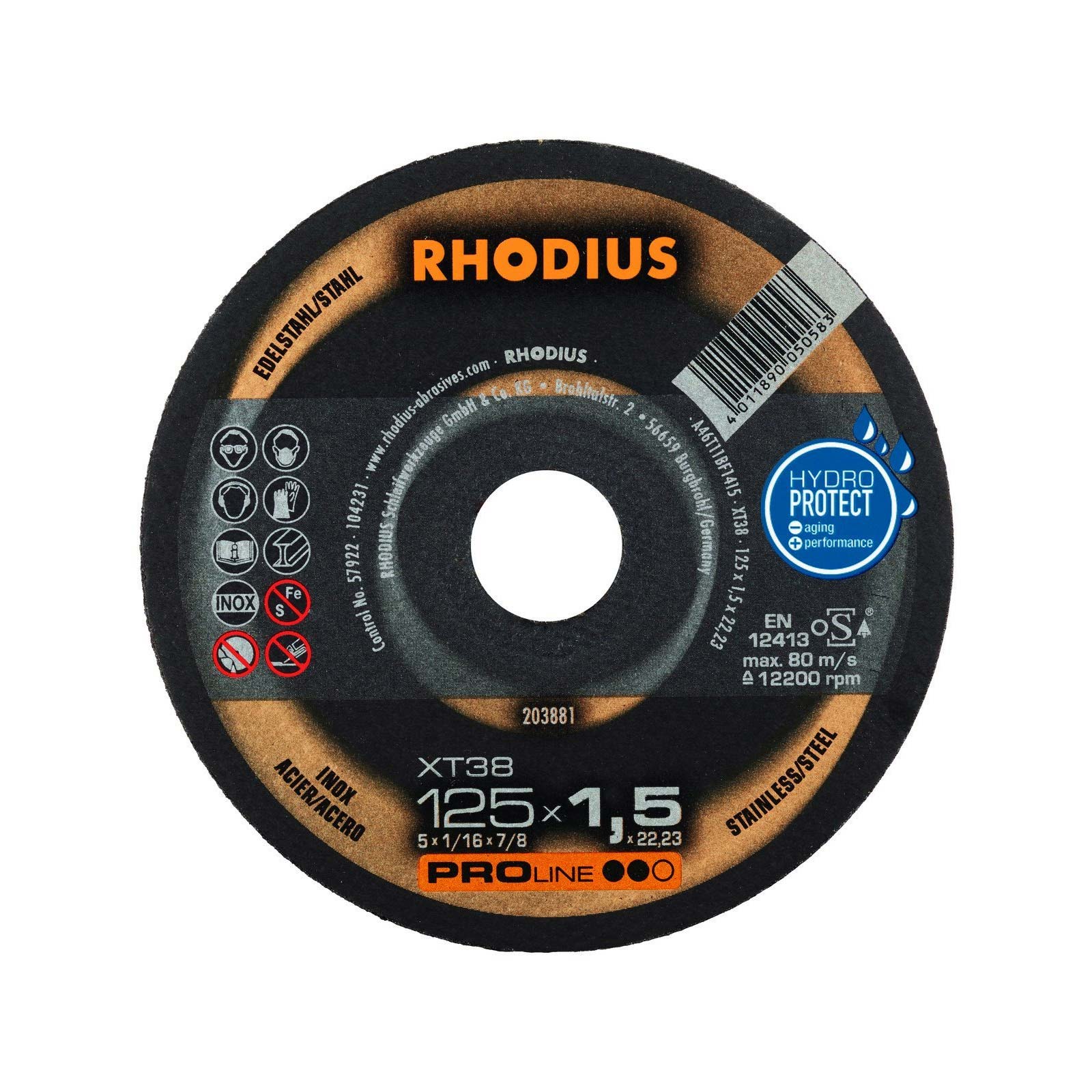 RHODIUS - Kapskiva XT38 - 125 x 1,5 50st/förp.
