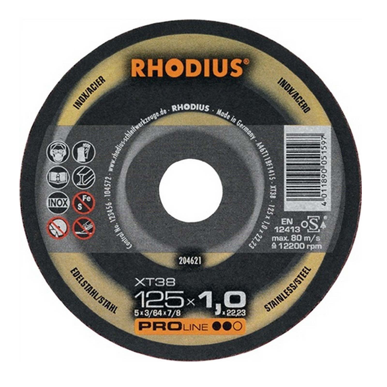 RHODIUS - Kapskiva XT38 - 125 x 1,0 - 50st/förp.